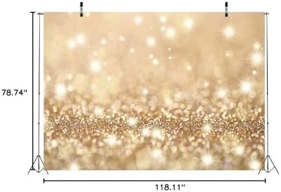 BELECO 10x6.5ft Fabric Bokeh Gold Backdrop Golden Glitter Holidays Twinkle Lights Background Gold Spot Sparkles Photography Backdrop for Party Wedding Birthday Photoshoot Kids Newborn Photo Props - Image 5