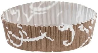 Restaurantware-Premium 3.2 Inch, 4 Ounce Baking Cups: Regular-Ridged Round Paper Baking Cups Perfect for Muffins, Cupcakes or Mini Snacks - Brown Chocolate Wisp Print Design - Disposable - 200ct Box - Image 2