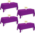 4 Pack Rectangle Tablecloth 60x102 Inch Purple Washable Polyester Table Cover for Wedding Dining Table Buffet Parties Banquet Decoration（Purple） by JALANCY