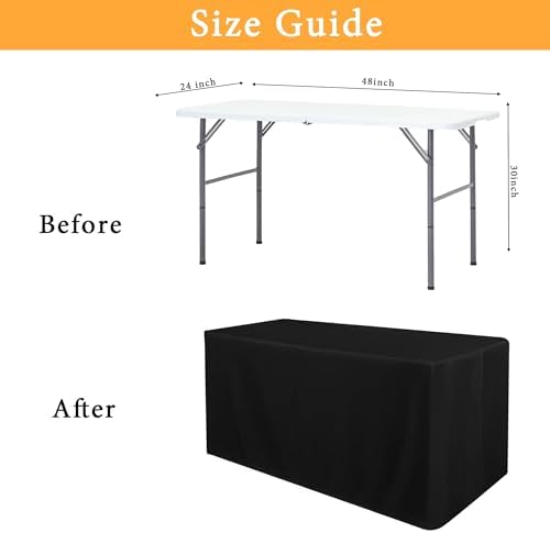 Obstal 6 Pack Table Clothes for 4 Foot Rectangle Tables, Black - Image 5