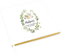 Andaz Press Personalized Baby Shower Guestbook with Gold Accents, Greenery with Baby Safari Animals Custom, White Guest Sign In Registry 120 Pages 8.5 X 8.5 Memories Book for DIY Scrapbook Photo Album by AndazPress