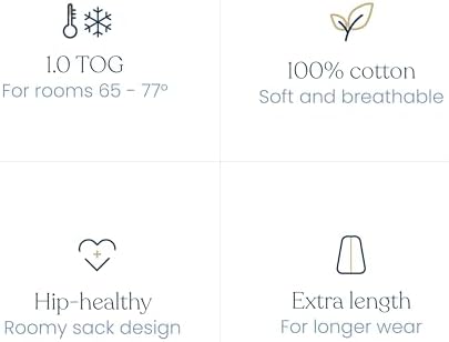 HALO SleepSack, 100% Cotton Wearable Blanket, Swaddle Transition Sleeping Bag, TOG 0.5 - Image 5