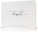 Personalized Guest Book - 11.5" x 8.5" Custom Bride & Groom Names with Bookmark and Hard Cover 140 GSM Blank Pages, for Weddings Guest Book, Engagements, Birthdays, Special Events, Eggshell by ModernAlbumDesigns