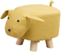 Children's Animal Footstool, Yellow Dog Ottoman with Wooden Legs, 11.8 x 9.8 x 9.8 in Non-Slip Stool for Entryway and Bedroom by JISADER