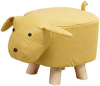 Children's Animal Footstool, Yellow Dog Ottoman with Wooden Legs, 11.8 x 9.8 x 9.8 in Non-Slip Stool for Entryway and Bedroom by JISADER
