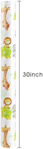 Homeral Baby Shower Jumbo Wrapping Paper Roll - Neutral Cute Safari Animals & Polka Dot Pattern, Reversible Green Newborn Gift Wrap for Baby Shower, 1st Birthday, Party - 30 Inch x 100 Feet - Image 5
