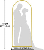 Wokceer 6FT Arch Backdrop Stand Gold Metal Wedding Arch Backdrop Stand - Image 2