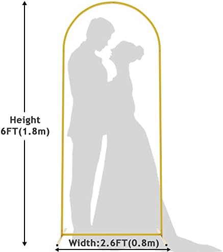 Wokceer 6FT Arch Backdrop Stand Gold Metal Wedding Arch Backdrop Stand - Image 2