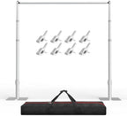 EMART 8.9x10ft Heavy Duty Backdrop Stand Frame with Adjustable Pipe,Silver by EMART