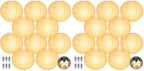 LIHAO 10’’ White Paper Lanterns with Lights, Chinese Lanterns Decorative for Party Decorations Wedding Anniversary Birthday Indoor Outdoor Home (Pack of 2) by LIHAO