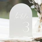 HOODO Frosted Arch Acrylic Table Numbers 1-20 with Stands, 5"x7" Acrylic Arch Signs and Holders, Frosted Table Numbers for Wedding Reception, Party, Anniversary, Event - Image 3