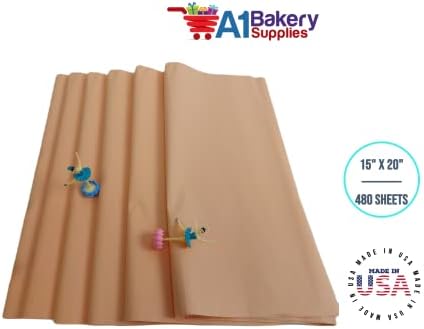 Gift Wrapping Tissue Paper 15X20 480 Pack by A1 Bakery Supplies (Peach) - Image 3