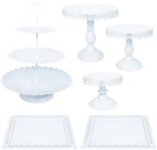 DreamsEden Metal White Cake Stands, 6 Pcs Cupcake Food Display Stand Party Trays Dessert Table for Birthday Bridal Baby Shower by DreamsEden