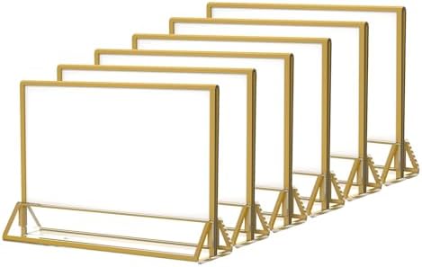 NIUBEE 5x7 Acrylic Sign Holder, Picture Frame, Wedding Table Numbers, 6pack by NIUBEE