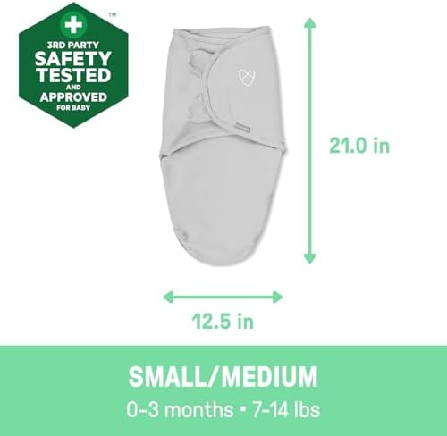 SwaddleMe by Ingenuity Original Swaddle, 100% Cotton, Improves Sleep & Calms Startle Reflex, 0-3 Months, 3-Pack - Busy Bees - Image 3