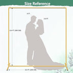 Wedding Arch Backdrop Stand Square 6.6x6.6FT Gold Balloon Arch Stand Garden Arbor Backdrop Frame for Wedding Party Birthday Baby Shower Photo Booth Background Decoration - Image 2
