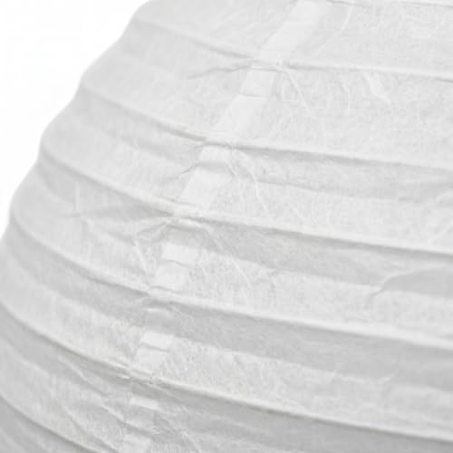 Lurrose 2pcs Handmade Foldable Paper Lanterns - Holiday Party Hanging Japanese Lantern - White Oval Light Cover for Wedding, Baby Shower, Birthday 15.7x9.8 Inches - Image 3