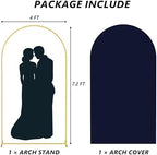 Neatsure Arch Backdrop Stand and Cover Set, 7.2FT Metal Photo Balloon Arch Backdrop Stand for Wedding Birthday Party Baby Shower Ceremony Graduation Decoration, Navy Blue - Image 3