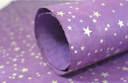 Kathmandu Valley Co. Handmade Lokta Decorative Wrapping Paper, Magic Stars by KathmanduValleyCo