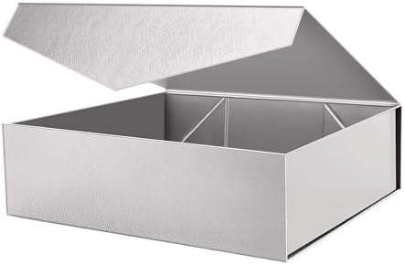 PACKHOME Extra Large Silver Gift Box Magnetic Lid 17x14.5x5.5in by PACKHOME