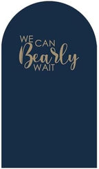 Dark Blue Arch Backdrop Stand Covers for Baby Shower Parties We Can Bearly Wait Theme Arched Fabric Cover Kids Birthday Party Favors Decor Banner (3.3x6.6FT) - Image 2