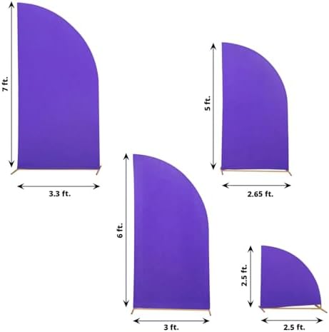 Efavormart Set of 4 Purple Spandex Half Moon Arch Covers, Custom Fit Chiara Backdrop Slipcovers 2.5ft-7ft for Regal Ceremonies and Mystical Events - Image 3