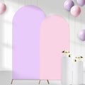 2Pcs Arch Backdrop Covers Purple & Pink (7.2ft+6ft), Spandex Fitted Arch Stand Covers Background with Zipper for Wedding Baby Shower Birthday Bridal Shower Party Decorations(Only Cover) by CORNERLACE