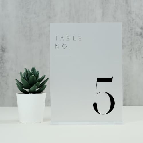 Frosted Wedding Table Numbers 1-15 with Stands - Image 6