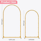Wedding Arch Backdrop Stand, Gold Metal, Set of 2, 7.2FT and 6FT, for Birthday Party, Baby Shower, Graduation, Photo Booth, Balloon Floral Decoration - Image 2