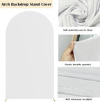 HAINARverS Set of 3 Stretchy Arch Backdrop Covers, White, 6/6.6/7.2FT - Image 4