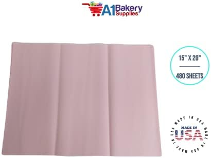 Gift Wrapping Tissue Paper 15X20 480 Pack by A1 Bakery Supplies (Blush Pink) - Image 2