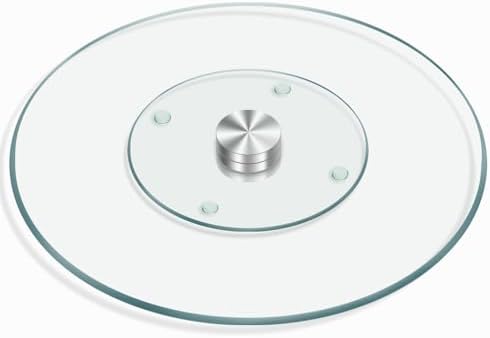 Glass Cake Stand,13.78 inch Cake Display Stand,Rotating Cake Turntable for Cake of Tempered Glass,Dessert Stand for Party,Birthday,Baby Shower,Wedding by HIFOGANG