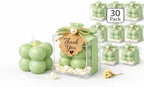 Terreux Mind & Body Mini Bubble Candles Wedding Favors, 30 Sets, 1.6", White, with Thank You Card and Ribbon, Bridal Baby Shower Gifts, Baptism Gift for Guests (Pink) - Image 4