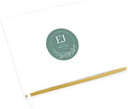 Andaz Press Personalized Wedding Guestbook with Gold Accents, Green with Minimal White Leaves White Guest Sign in Guest Registry 120 Pages 8.5 X 8.5 Memories Book for DIY, Scrapbook, Photo Album by AndazPress