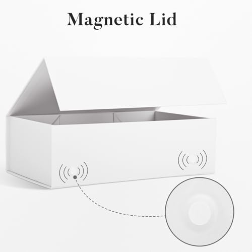 LIFELUM White Magnetic Gift Box for Wedding Presents, 14"x8.5"x4.5" - Image 3
