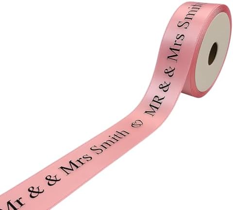 Personalized Wedding Ribbon - Customized with Your Name Dates or Text for Favors & Gifts Wrap or Invitations (10 Yards 5/8) - Image 4