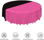 Hot Pink and Black Round Tablecloth 70 Inch Patchwork Circular Table Cloth Waterproof and Stain Resistant Fabric Table Cover for Dinner Graduation Wedding Birthday Party Decorations - Image 6