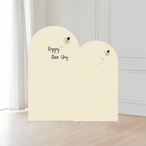 Arch Backdrop Cover Happy Sweet Bee Day Baby Shower Prop Chiara Arch Wall Yellow Honeycomb Bee 1st Birthday Party Baptism Fiesta Parties Decorations (6.6FT,4707) - Image 3