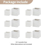 NUPTIO Small Wooden Box for Centerpiece, Whitewashed, Square, 4"/5", 12 Pcs - Image 5
