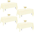 4 Pack Rectangle Tablecloth for 6 Foot Tables Washable Polyester Table Cover for Wedding Dining Table Parties Banquet（60x102 Beige） by JALANCY