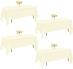 4 Pack Rectangle Tablecloth for 6 Foot Tables Washable Polyester Table Cover for Wedding Dining Table Parties Banquet（60x102 Beige） by JALANCY
