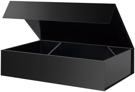PACKHOME Extra Large Black Gift Box 17.5x11.3x4.3in with Magnetic Lid by PACKHOME