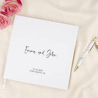 Andaz Press Personalized Wedding Guestbook with Gold Accents, Modern Custom Script White Guest Sign in Guest Registry 120 Pages 8.5 X 8.5 Memories Book for DIY, Scrapbook, Photo Album - Image 2