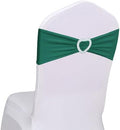 Dark Green Chair Sashes 100 Pack Spandex Green Chair Sashes Bows with Heart Buckle Slider for Wedding Banquet Party Decorations by Unknown