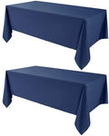 VidaFete 2 Pack 90 * 132inch Navy Rectangle Tablecloth for 6ft Tables by VidaFete