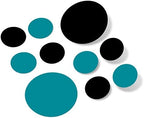 Black/Turquoise Vinyl Wall Stickers - 2 & 4 inch Circles (150 Decals) by DecalVenue
