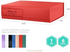 PACKHOME 6 Large Red Gift Boxes 13.5x10x3.5in Magnetic Lids for Shirt - Image 2