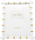 Jaye's Studio Gracie Chloe Decorative Picture Frame White Photo Frame 8x10 Gold Bamboo Frame, Glass Display Standing Picture Frames Easel Stand, Secure Fit Back, Handmade Metal Boho Frames Room Decor by JayesStudio