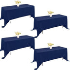 4 Pack Rectangle Tablecloth for 6 Foot Tables Washable Polyester Table Cover for Wedding Dining Table Parties Banquet（70x120 Navy Blue） by JALANCY