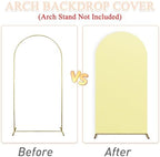 Set of 3 Wedding Arch Backdrop Cover 7.2ft, 6.6ft, 6ft Yellow Arch Cover Chiara Backdrop Covers for Arch Stand Spandex Arch Covers for Happy Birthday Party Bridal Shower Graduation Arch Decor - Image 6